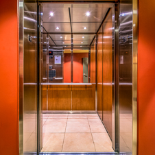 Thumbnail image of open elevator cab door at West Ocean Towers  in Long Beach, California