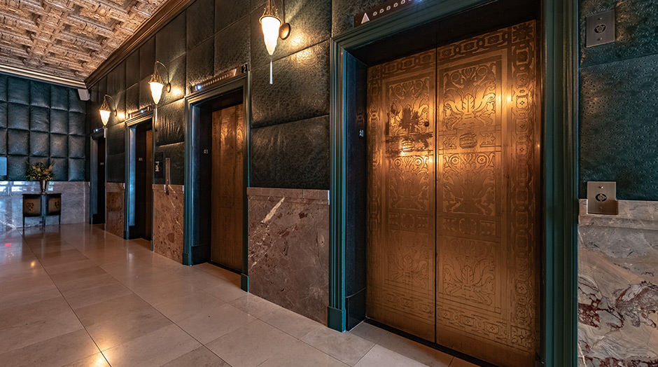 Thumbnail image of open elevator cab door at The NoMad Hotel  in Los Angeles, California